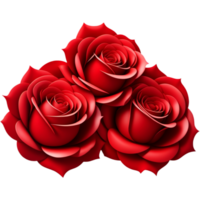 ai generiert rot Rosen zum Hochzeit Karte Einladung. ai generativ png