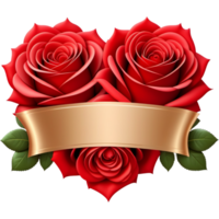 AI generated Valentine red roses. AI Generative png