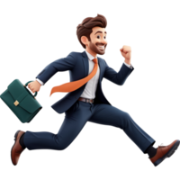 AI generated Smiling business man running. AI Generative png