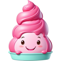 AI generated Sweet pink ice cream. AI Generative png