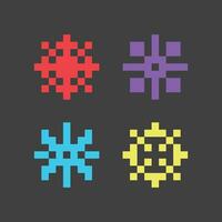 pixel snowflakes vector