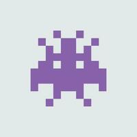 a pixel style alien icon on a white background vector