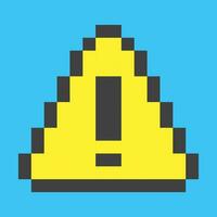 a pixelated yellow triangle with an exclamation mark on it vector