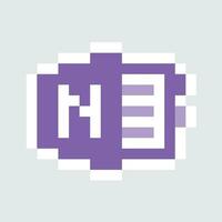 a pixelated purple and white icon of a computer vector