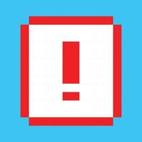 a pixel art icon of an exclamation mark vector