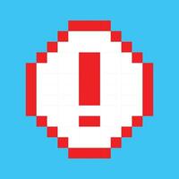 a pixel pixel art icon of an exclamation point vector
