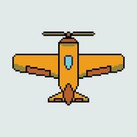 a pixel art airplane flying in the air vector