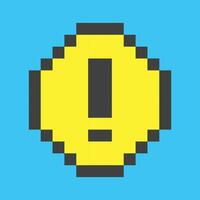 a pixel pixel icon of an exclamation mark vector