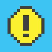 a pixel pixel icon of an exclamation mark vector