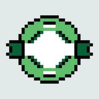 a pixel style image of a green and white circle vector