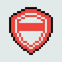 pixel shield icon vector