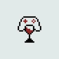 pixel art of a glass of wine vector
