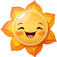 AI generated Sweet smile sun character. AI Generative png