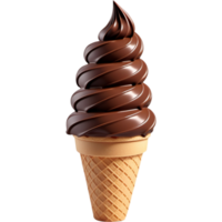 ai généré réaliste Chocolat la glace crème cône. ai génératif png