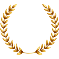 AI generated Golden wreath design. AI Generative png