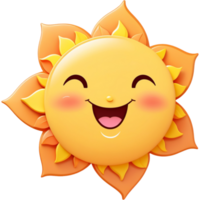 AI generated Sweet smile sun character. AI Generative png