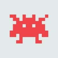 an image of a pixel alien icon vector