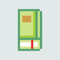 a green book with a red stripe on it vector