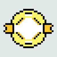 a pixel style image of a yellow and white ring vector