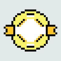 a pixel style image of a yellow and white ring vector