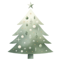 AI generated Watercolor Christmas tree isolated. png