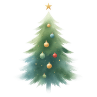 AI generated Watercolor Christmas tree isolated. png