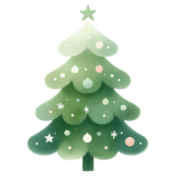 AI generated Watercolor Christmas tree isolated. png