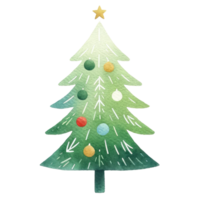 AI generated Watercolor Christmas tree isolated. png