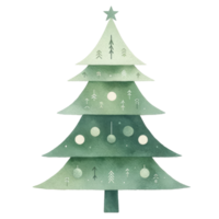 AI generated Watercolor Christmas tree isolated. png