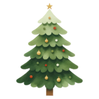 AI generated Watercolor Christmas tree isolated. png