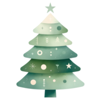 ai généré aquarelle Noël arbre isolé. png