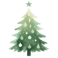 ai generato acquerello Natale albero isolato. png