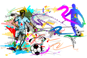 action football sport art and brush strokes style png