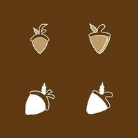 Acorn icon and symbol vector template illustration