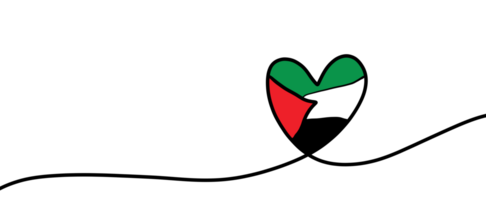 Palestine flag icon in the shape of heart. Save Palestine concept. Pray for palestine. png