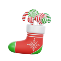 3D illustration of a Christmas sock icon png