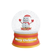 3d illustratie van feestelijk sneeuw wereldbol genot Kerstmis decoratie png