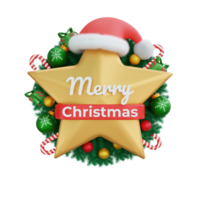 3D illustration of Festive Christmas Star decoration png