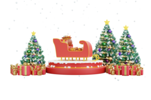 3D illustration of a festive Christmas scene decoration png