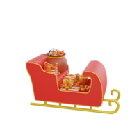 3d ilustração do uma Natal trenó com uma presente ícone png