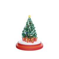 3d illustrazione di un' festivo albero Natale scena decorazione png
