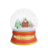 3D illustration of festive christmas snow globe decoration png