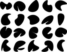 Set of abstract blob shape, fluid liquid wavy element, random form silhouette. Vector illustration