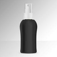 Realistic Cosmetic Spray bottle can. Dispenser sprayer container for cream, shampoo, and other cosmetics With lid. Mock up Template For Your Design. vector illustration.