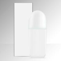 Deodorant roll bottle isolated on background. Vector illustration. Realistic antiperspirant mock up container. Elite cosmetics packaging series.