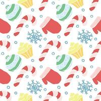 Seamless christmas pattern. New year background. Doodle illustration with christmas icons vector