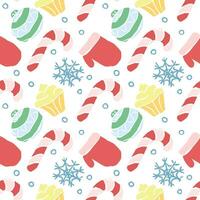 Seamless christmas pattern. New year background. Doodle illustration with christmas icons vector