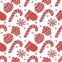 Seamless christmas pattern. New year background. Doodle illustration with christmas icons vector