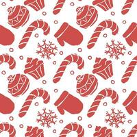 Seamless christmas pattern. New year background. Doodle illustration with christmas icons vector