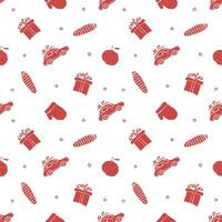 Seamless christmas pattern. New year background. Doodle illustration with christmas icons vector